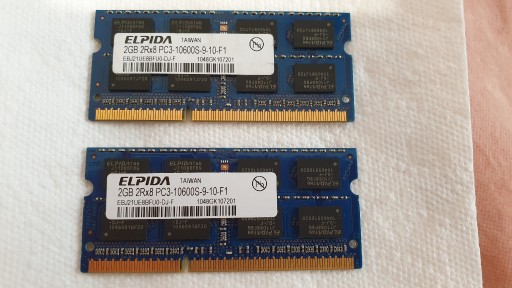 Zdjęcie oferty: Pamięć RAM Elpida 4GB 2x2GB DDR3 PC3 1333MHz CL9