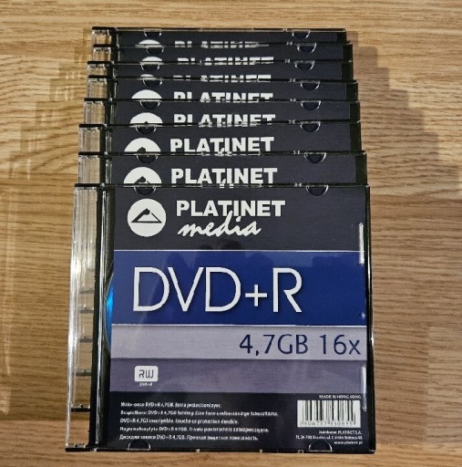 Zdjęcie oferty: Plyta DVD+R 4,7GB  Platinet - 8 sztuk