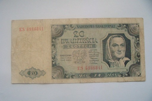 Zdjęcie oferty: Polska Banknot PRL 20 zł.1948 r. seria ES