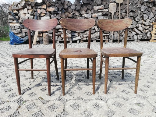 Zdjęcie oferty: stare krzesła gięte oryginalne polskie vintag 3szt