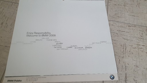 Zdjęcie oferty: BMW kalendarz archiwalny 2009