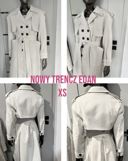 Zdjęcie oferty: Edan XS trencz płaszcz nowy biel 