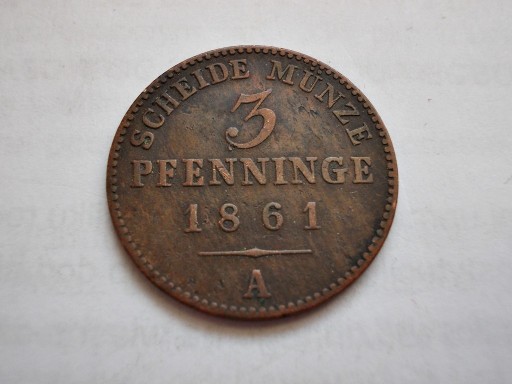 Zdjęcie oferty: 3 Pfenninge 1861 A