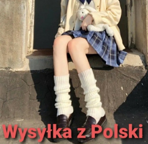 Zdjęcie oferty: Białe ocieplacze na nogi getry japan uniform kawai