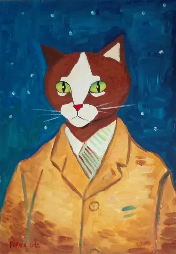 Zdjęcie oferty: Kot wg Van Gogha, 42x29,7, kot, koty, van Gogh