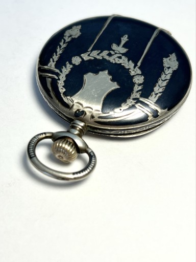 Zdjęcie oferty: Zegarek kieszonkowy niello srebrny