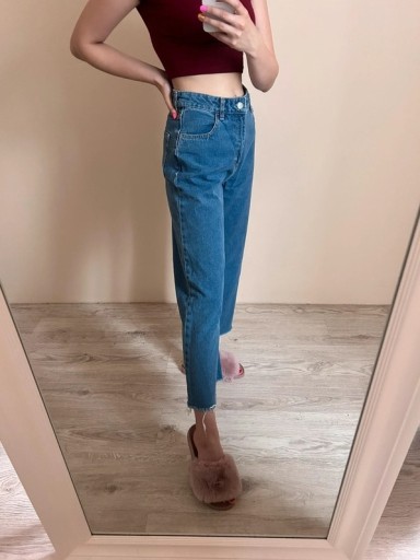 Zdjęcie oferty: Jeansy bawełniane straight z wysokim stanem proste