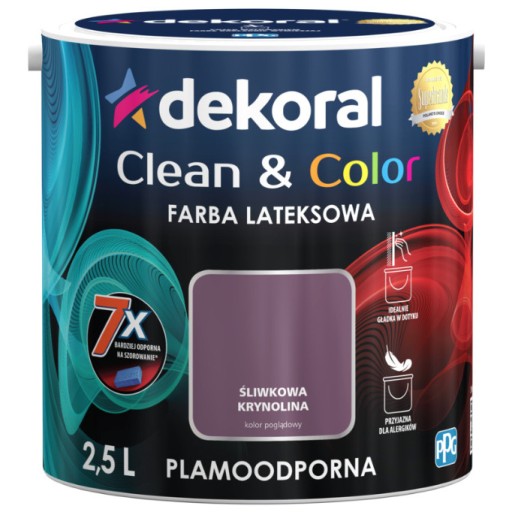Zdjęcie oferty: Dekoral Clean & Color śliwkowa krynolina 2,5l %