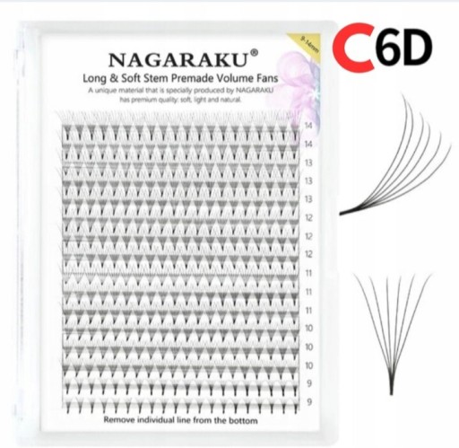 Zdjęcie oferty: Rzęsy NAGARAKU KĘPKI MIX 6D D 0.07 9-14mm 320szt.