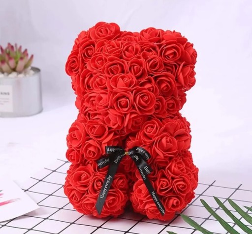 Zdjęcie oferty: Miś z róż różany misio maskotka ozdoba prezent 