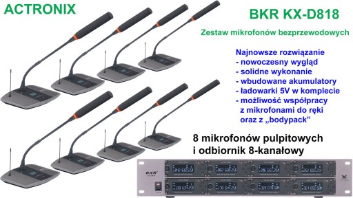 Zdjęcie oferty: Konferencyjne mikrofony bezprzewodowe BKR KX-D818