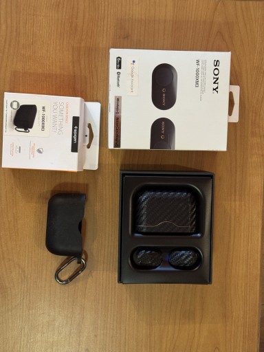 Zdjęcie oferty: Sony WF1000XM3 słuchawki bluetooth bezprzewodowe karbon edition etui spigen