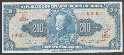 Zdjęcie oferty: BRAZYLIA 200 CRUZEIROS 1964 - PEDRO I
