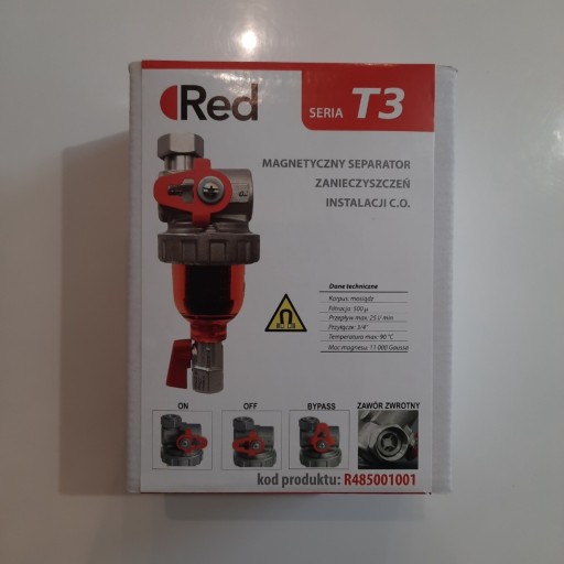 Zdjęcie oferty: RED THERM T3 filtr magnetyczny z wbudowanym by-pas