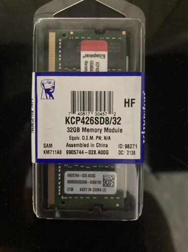 Zdjęcie oferty: Pamięć Ram Kingston 32 GB 