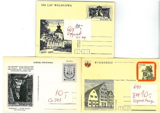 Zdjęcie oferty: 10 Cp zestaw pocztówek całostek Polska  po 1945 r. 