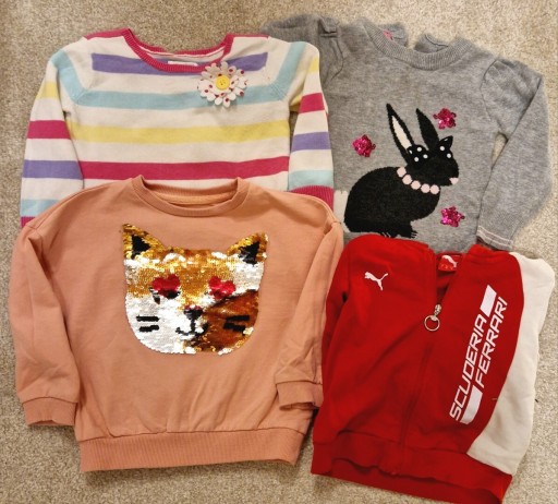 Zdjęcie oferty: Paka - zestaw - 2 sweterki i 2 bluzy - roz. 88-98