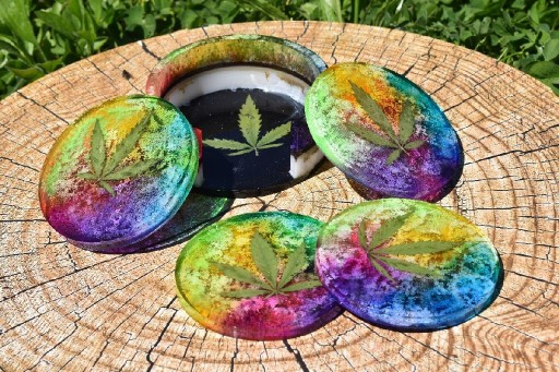 Zdjęcie oferty: Komplet podkładek Cannabis Pracownia Art - hemp