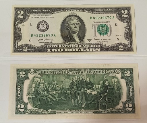 Zdjęcie oferty: USA dolar 2 dolary Bank B seria 2017A z paczki UNC