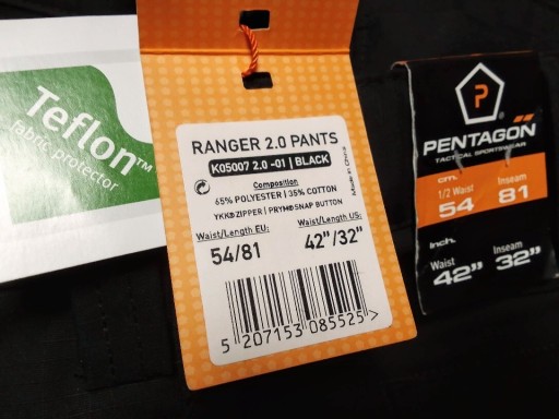 Zdjęcie oferty: Bojówki Spodnie Pentagon Ranger 2.0 Pants - Czarne