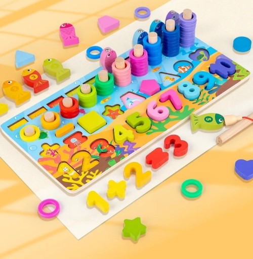 Zdjęcie oferty: Tablica 3D drewniane Puzzle Montessori