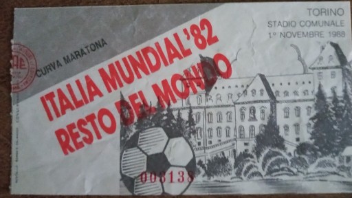 Zdjęcie oferty: bilet ITALIA MUNDIAL 82 - RESTO DEL MONDO - 1988