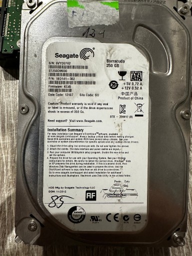 Zdjęcie oferty: Dysk twardy HDD Seagate ST250DM000 250 GB