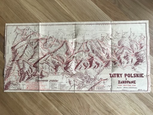 Zdjęcie oferty: Mapa Tatry polskie i Zakopane 1950 r.