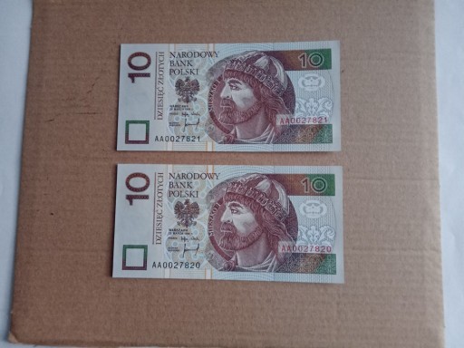Zdjęcie oferty: 10zł 1994, seria AA, stan 1, dwa banknoty