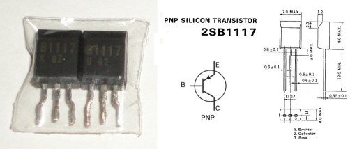 Zdjęcie oferty: Tranzystor NEC PNP 2SB1117 B1117 TO-92 TRANSISTOR SILICON 30V 3A 1W 280MHz