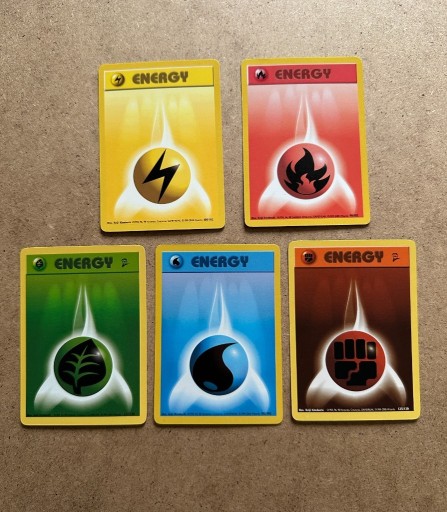 Zdjęcie oferty: Stare Karty Pokemon Base Set 1i2 - 5 kart energii 