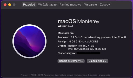 Zdjęcie oferty:  Macbook Pro RETINA A1707 PŁ. GŁÓWNA 820-00281-A