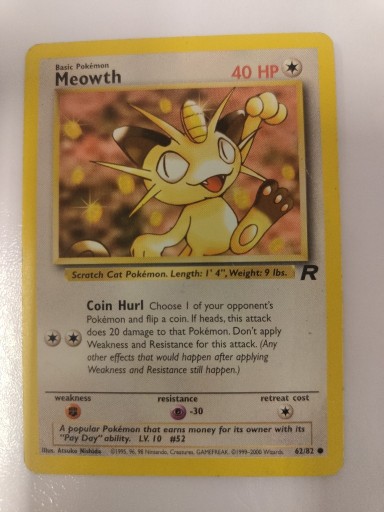 Zdjęcie oferty: Pokemon Karta TCG Meowth 62/82 Team Rocket
