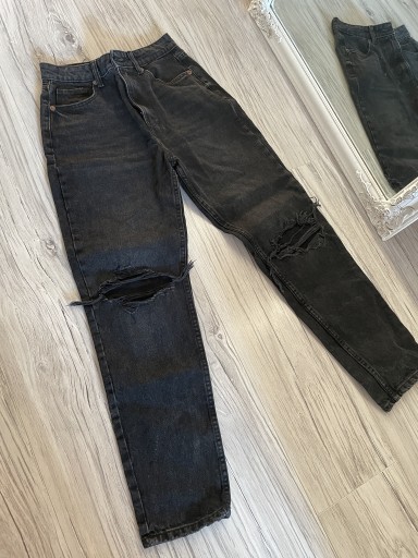 Zdjęcie oferty: Spodnie jeansowe ZARA mom 36 S rozdarcia