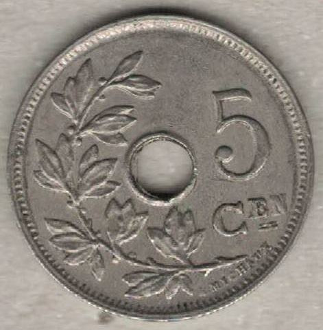 Zdjęcie oferty: Belgia 5 centymów centimes 1927 E 19 mm nr 1