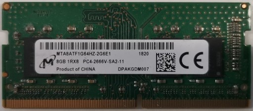 Zdjęcie oferty: RAM DDR4 8GB Micron MTA8ATF1G64HZ-2G6E1 2666 Mhz
