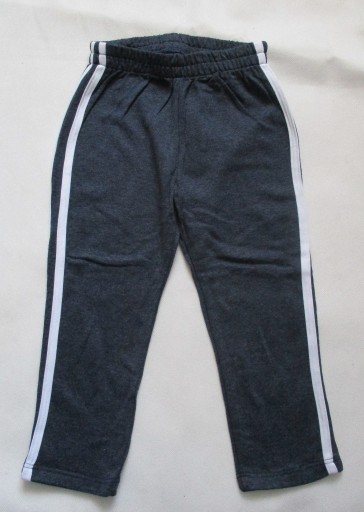 Zdjęcie oferty: Spodnie dresowe bawełniane grafitowe z paskami 104