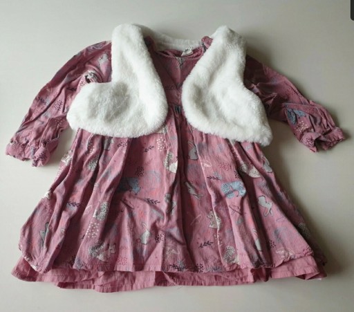 Zdjęcie oferty: Sukienka z kamizelką futerko r. 86 Cool Club