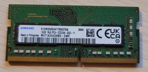 Zdjęcie oferty: Pamięć RAM 16GB DDR4 Samsung SO-DIMM 3200MHz