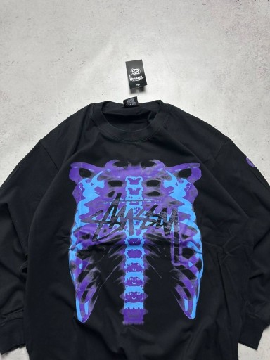 Stussy Reflective RIB CAGE 3M Long Sleeve Tee TShirt Czarna XL