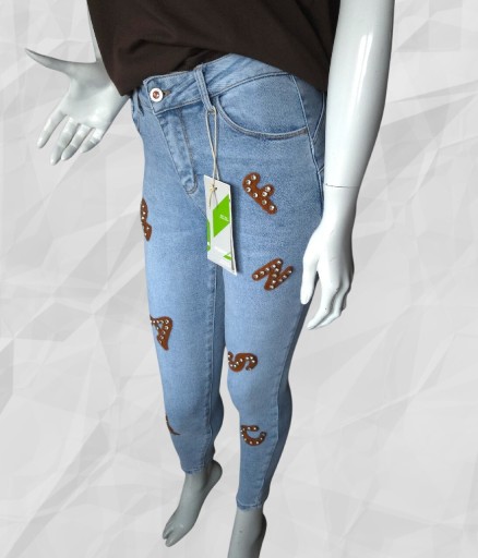 Zdjęcie oferty: Spodnie jeansowe M.Sara, push up, litery z dżetami, S