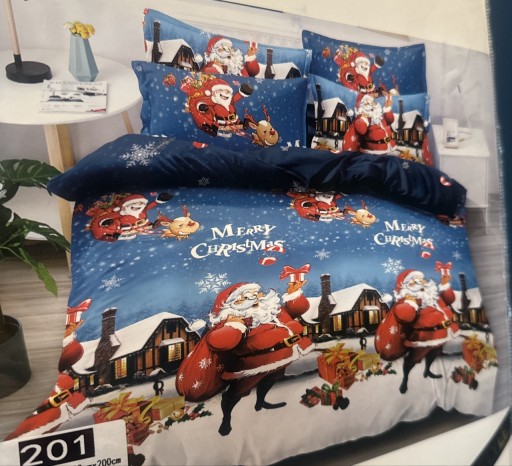 Zdjęcie oferty: Nowy komplet pościeli 180/200 3 częściowy ŚWIĘTA bawełna