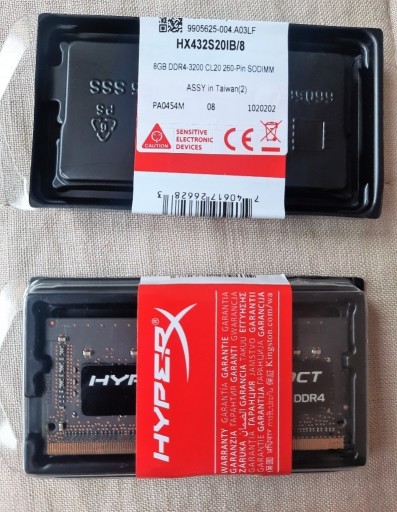 Zdjęcie oferty: RAM HYPERX 16GB (2x8) DDR4 3200 MHz LAPTOP