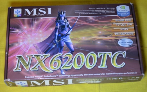 Zdjęcie oferty: MSI NVIDIA GEFORCE NX6200TC TD64E 64MB PCI-E BOX