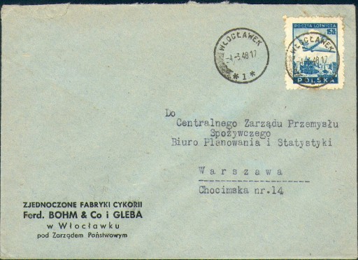 Zdjęcie oferty: Włocławek - Koperta z 1948 r. 