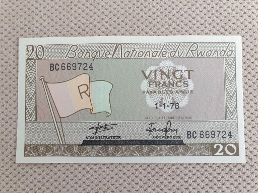 Zdjęcie oferty: Rwanda 20 Francs UNC