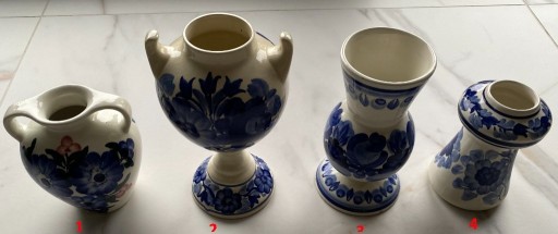 Zdjęcie oferty: Koło porcelana wazon 4 szt. każdy inny chabrowo ni