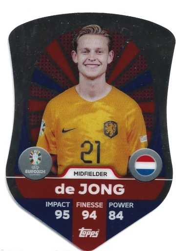 Zdjęcie oferty: TOPPS MATCH ATTAX EURO 2024 PRO ELITE DE JONG SC5