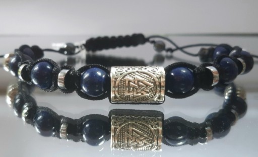 Zdjęcie oferty: BRANSOLETKA STAL RUNA VALKNUT LAPIS LAZULI