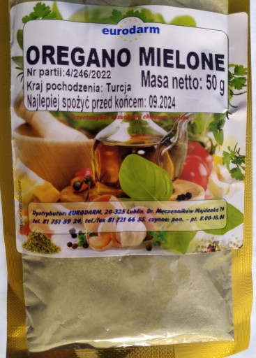 Zdjęcie oferty: oregano mielone 50 g eurodarm